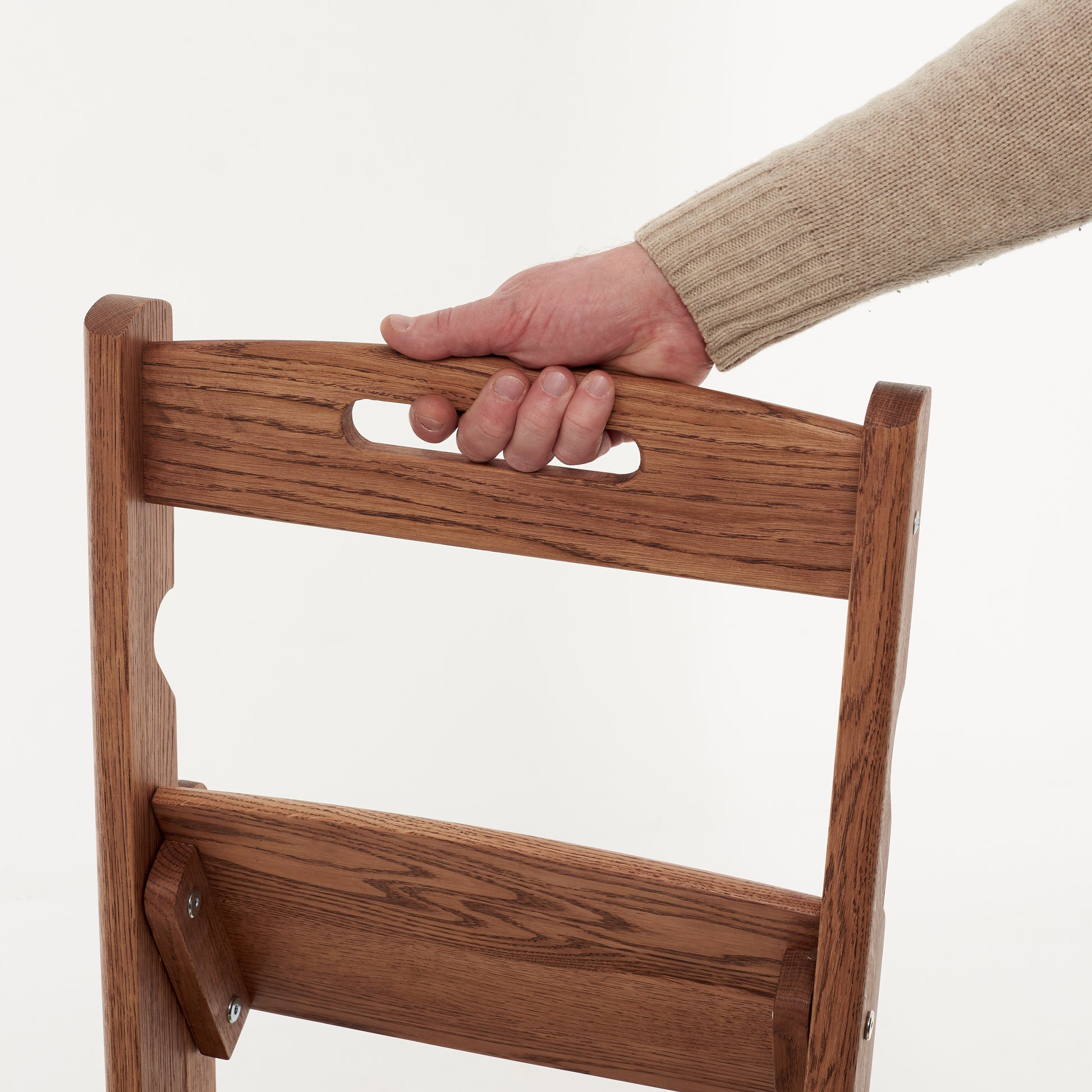 Minimalist design folding oak ladder for modern homes