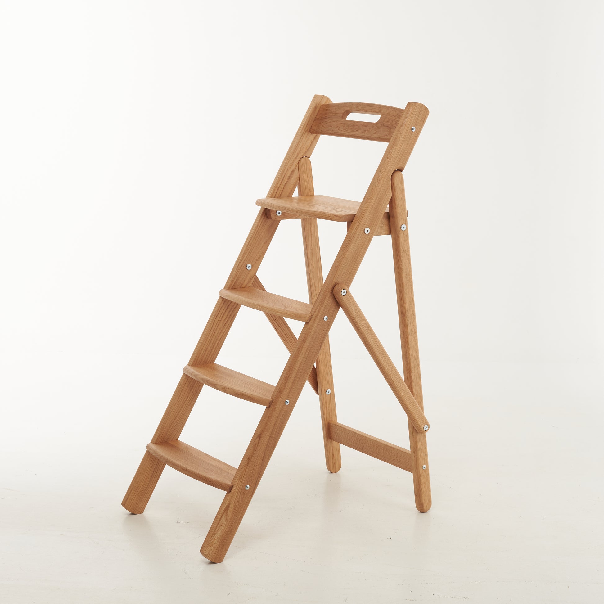 Solid oak stepladder for library or interior