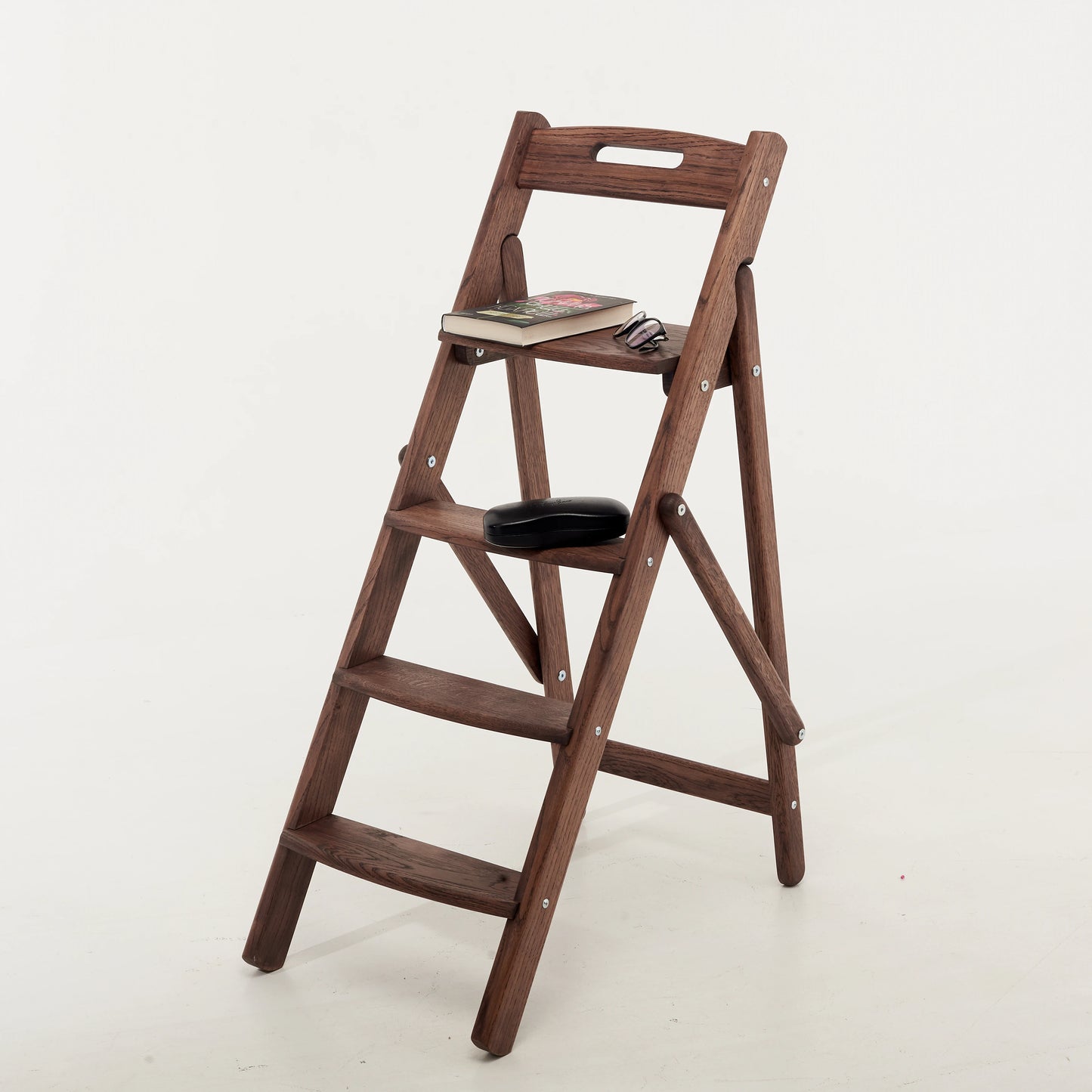 tall oak folding step stool