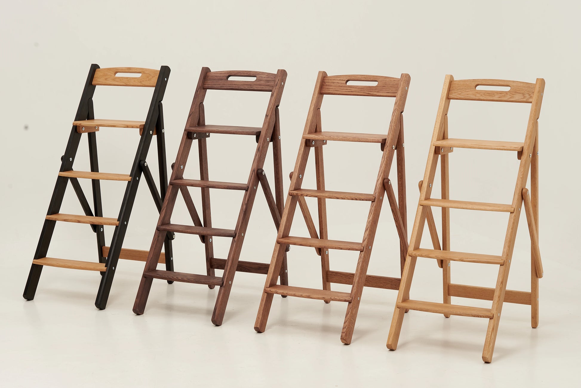elegant oak wood ladder