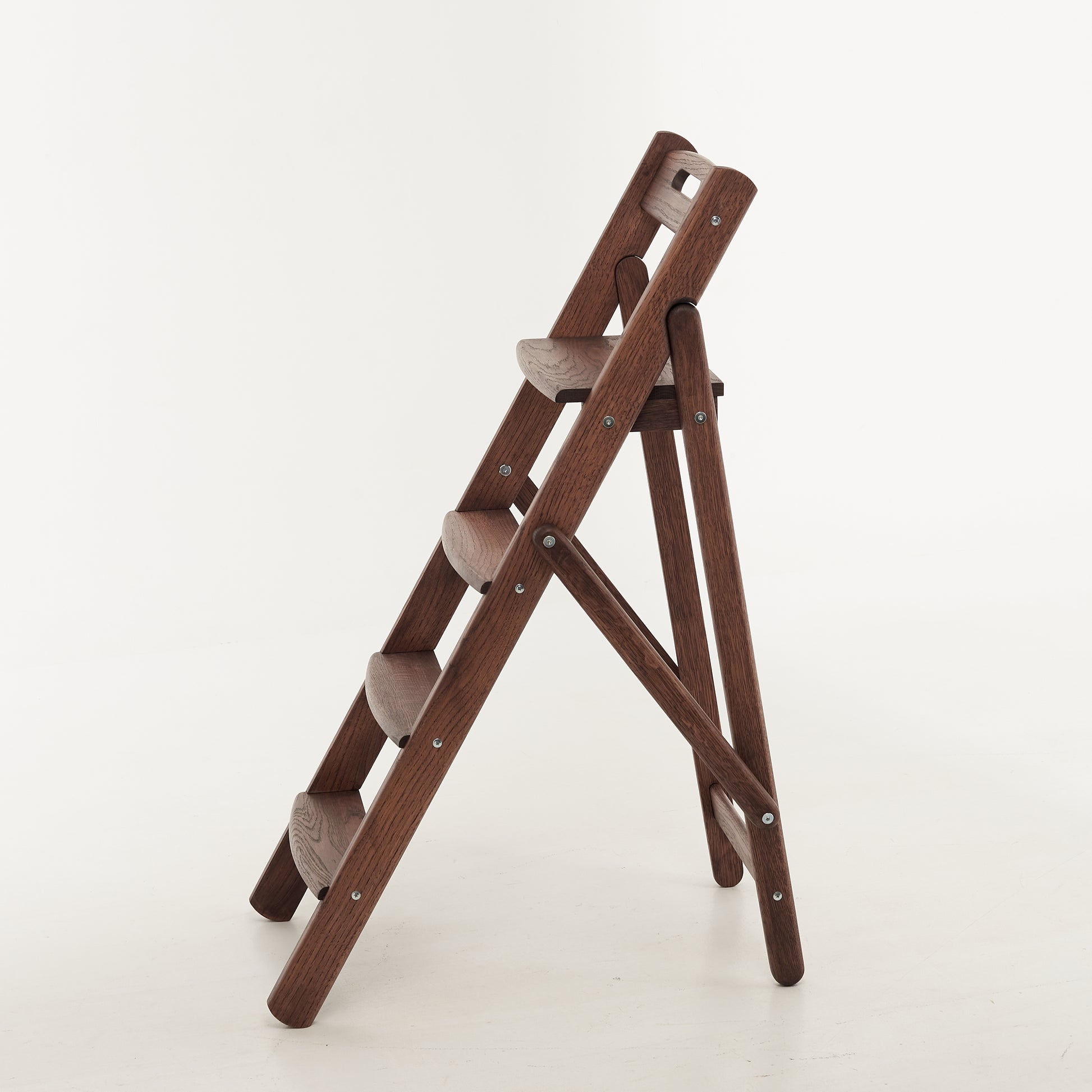 Solid oak stepladder for library or interior

