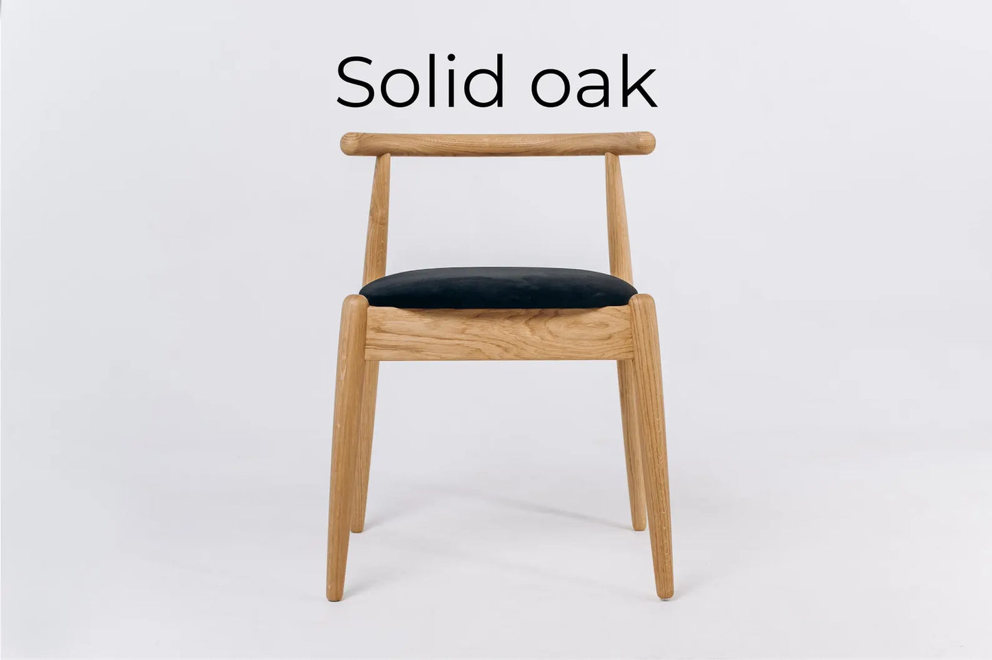 Solid oak wooden chair with ergonomic backrest