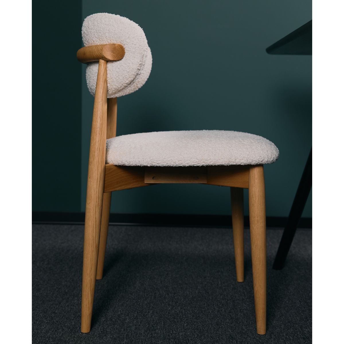 LUN Scandinavian oak chair handmade in Ukraine on white background