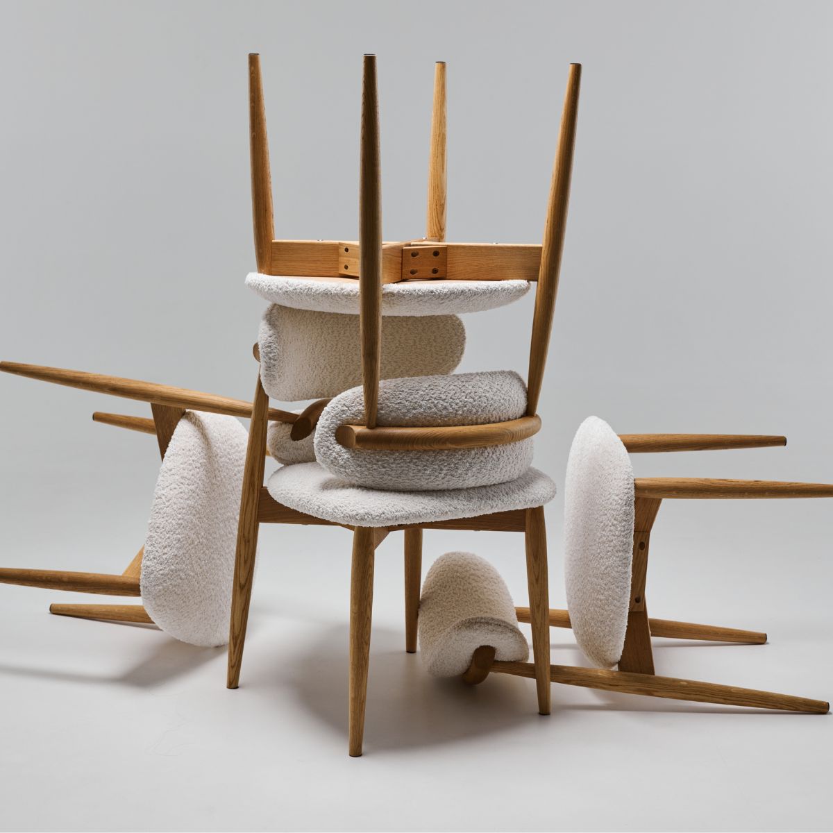 LUN oak chair side view with minimalist Scandinavian design