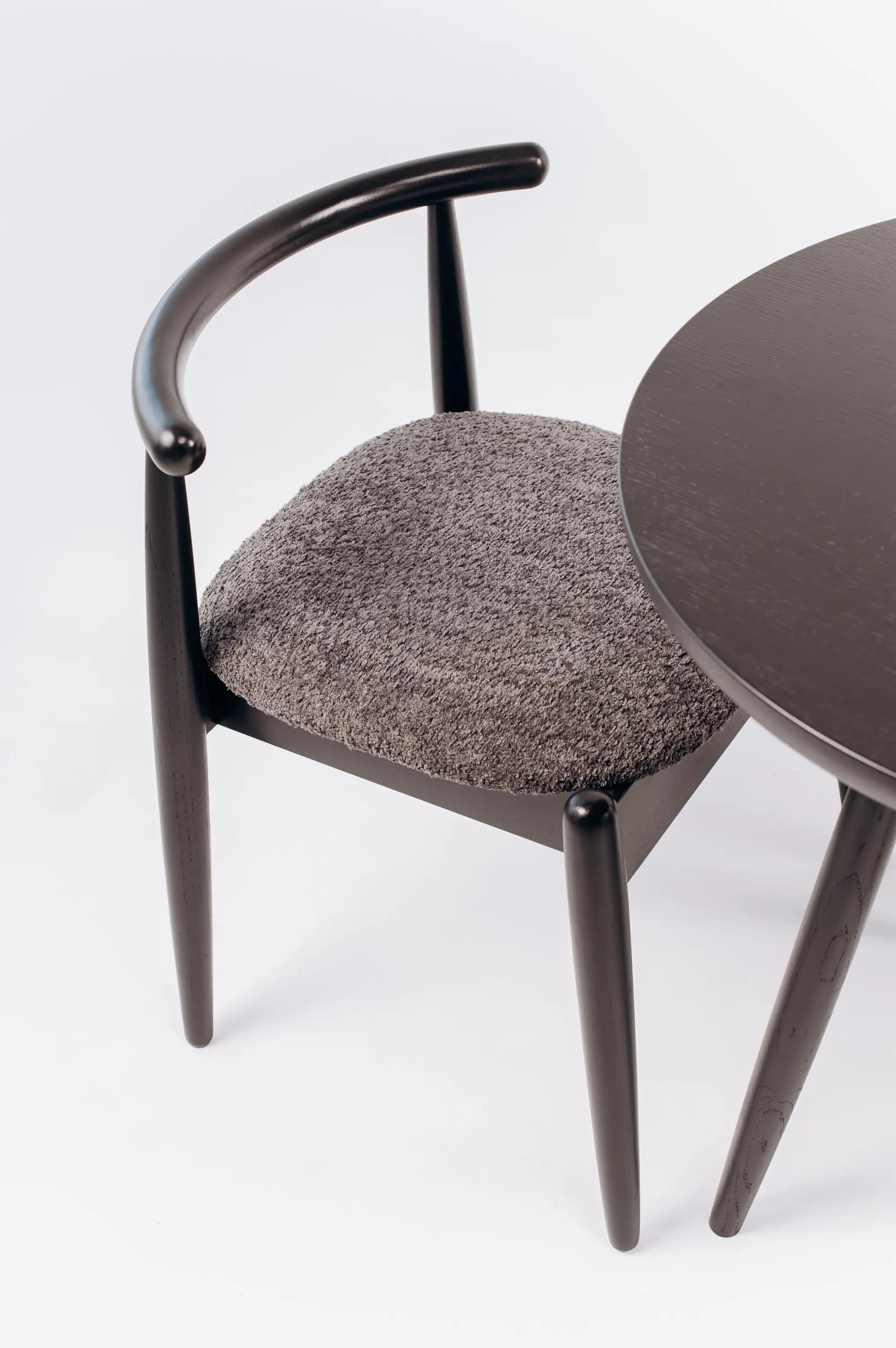 Black Wooden dining chair in natural oak finish by Koloda