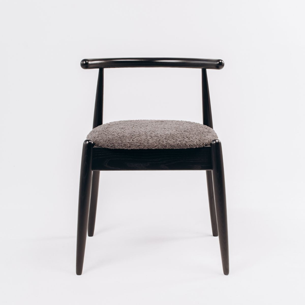 black dining chair made of solid oak wood