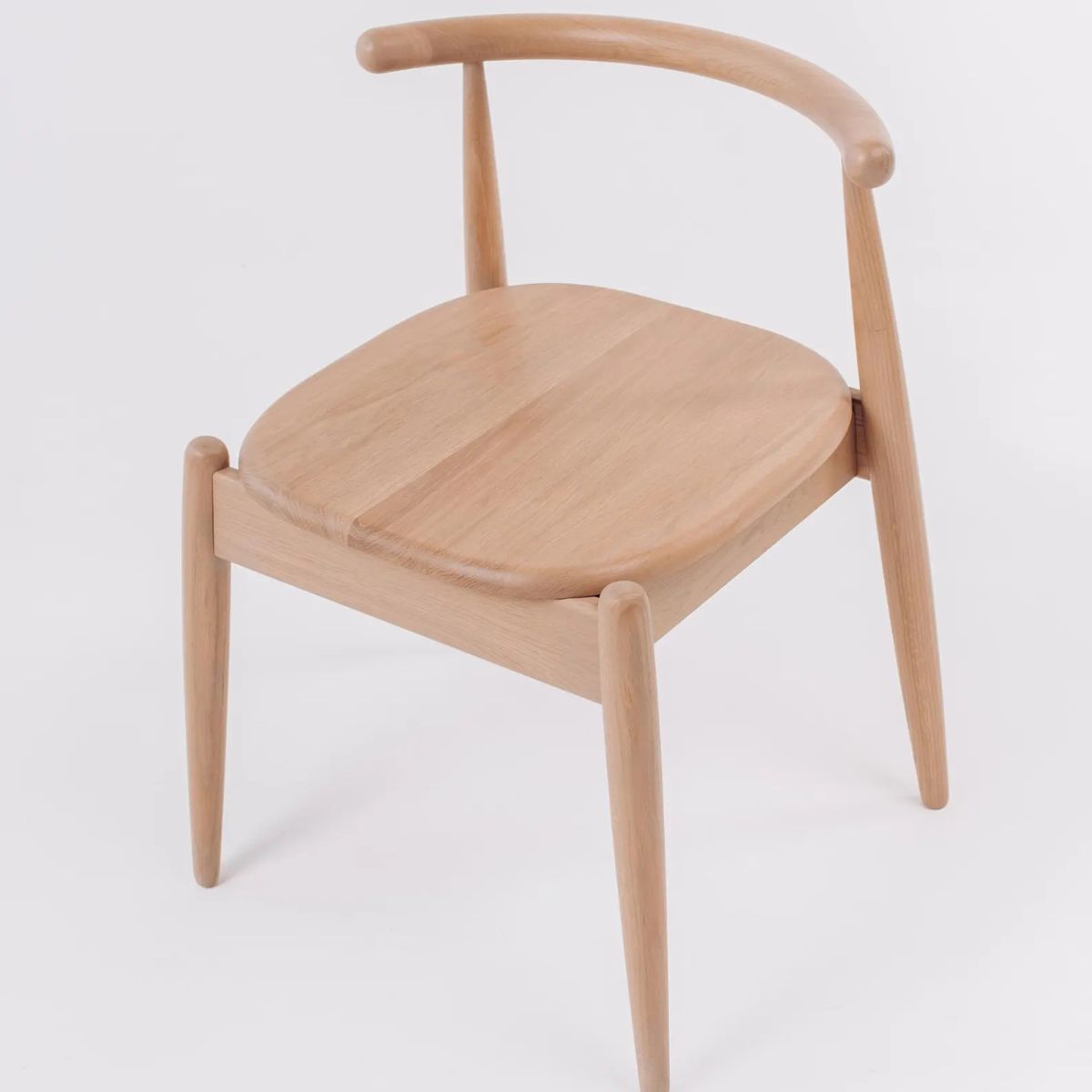 Scandinavian oak armchair with upholstered seat