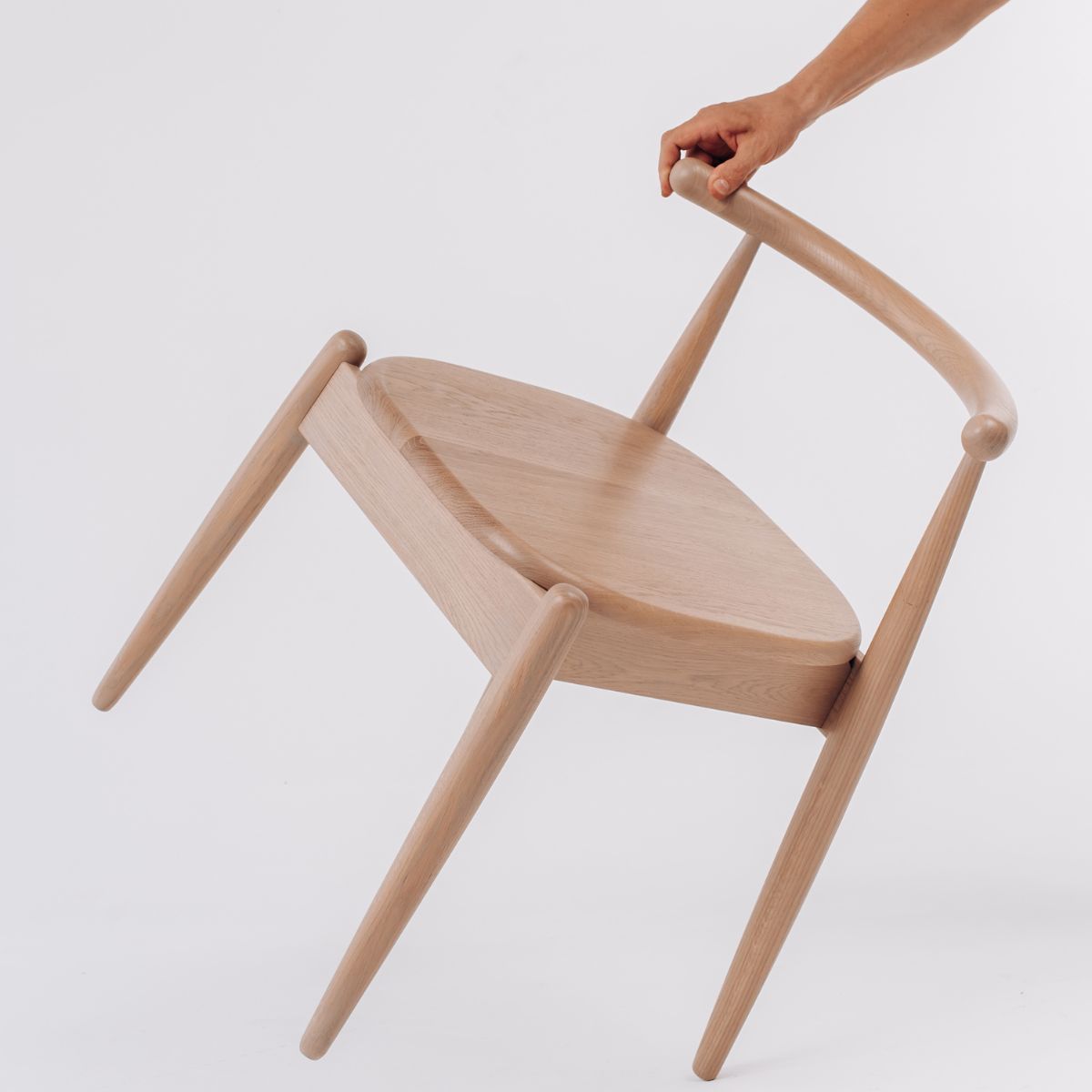 eco-friendly oak chair with oil finish