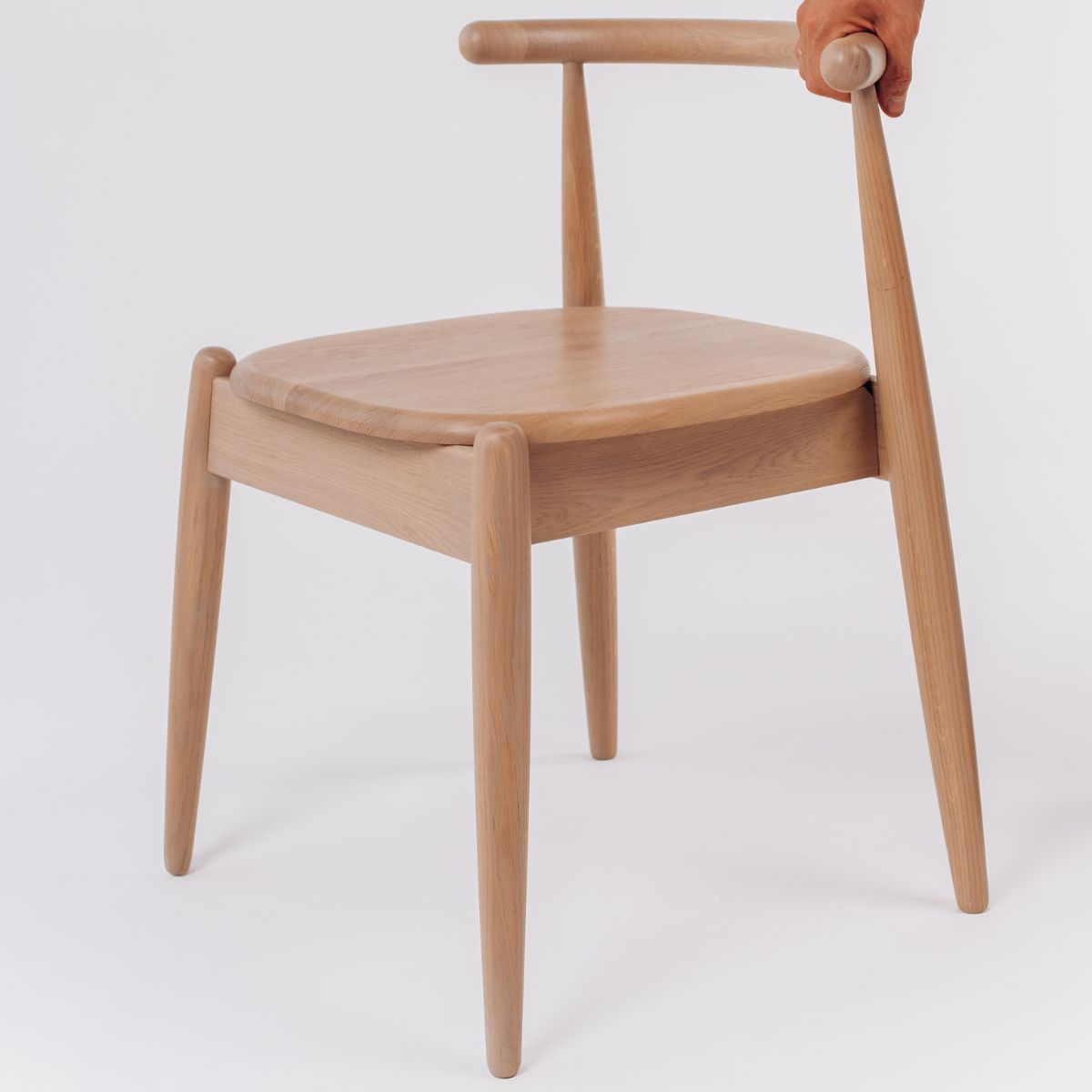 natural oak dining chair with textile seat