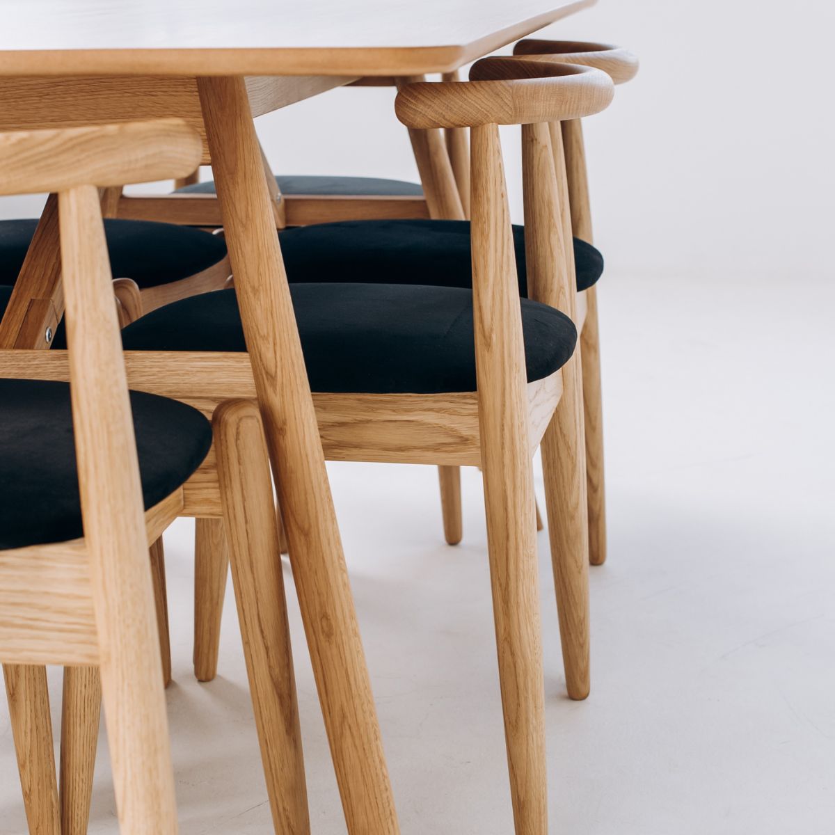 Oak Dining Chair KIBA – Scandinavian Chair with Soft or Hard Seat | Handmade Solid Oak Armchair by Koloda