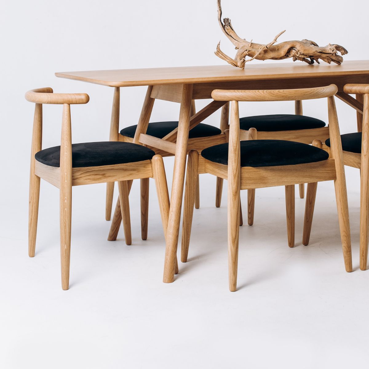 Oak Dining Chair KIBA – Scandinavian Chair with Soft or Hard Seat | Handmade Solid Oak Armchair by Koloda