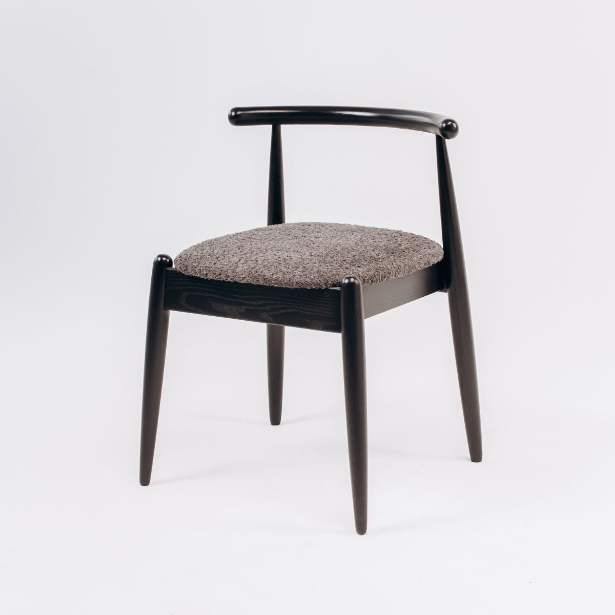 solid black oak chair close-up of wood texture