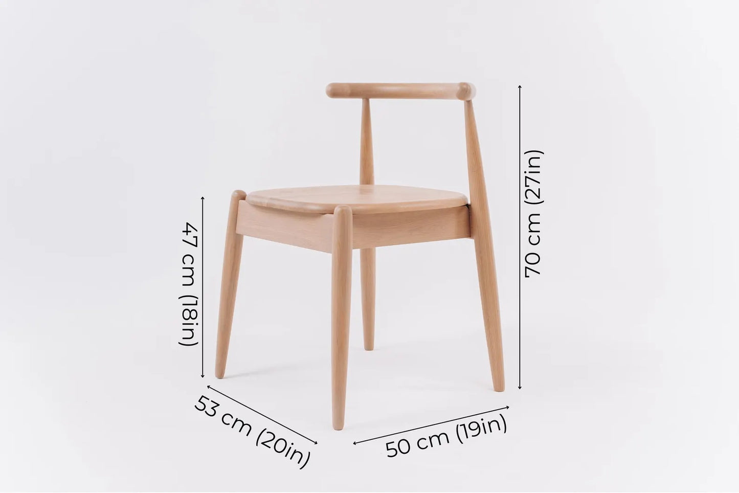 Minimalist oak dining chair for modern kitchen interior