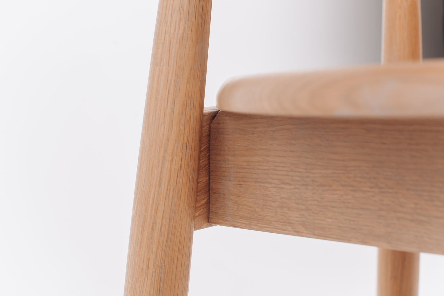 Bar stool made of light oak. Scandinavian style chair and Ukrainian craftsmanship.