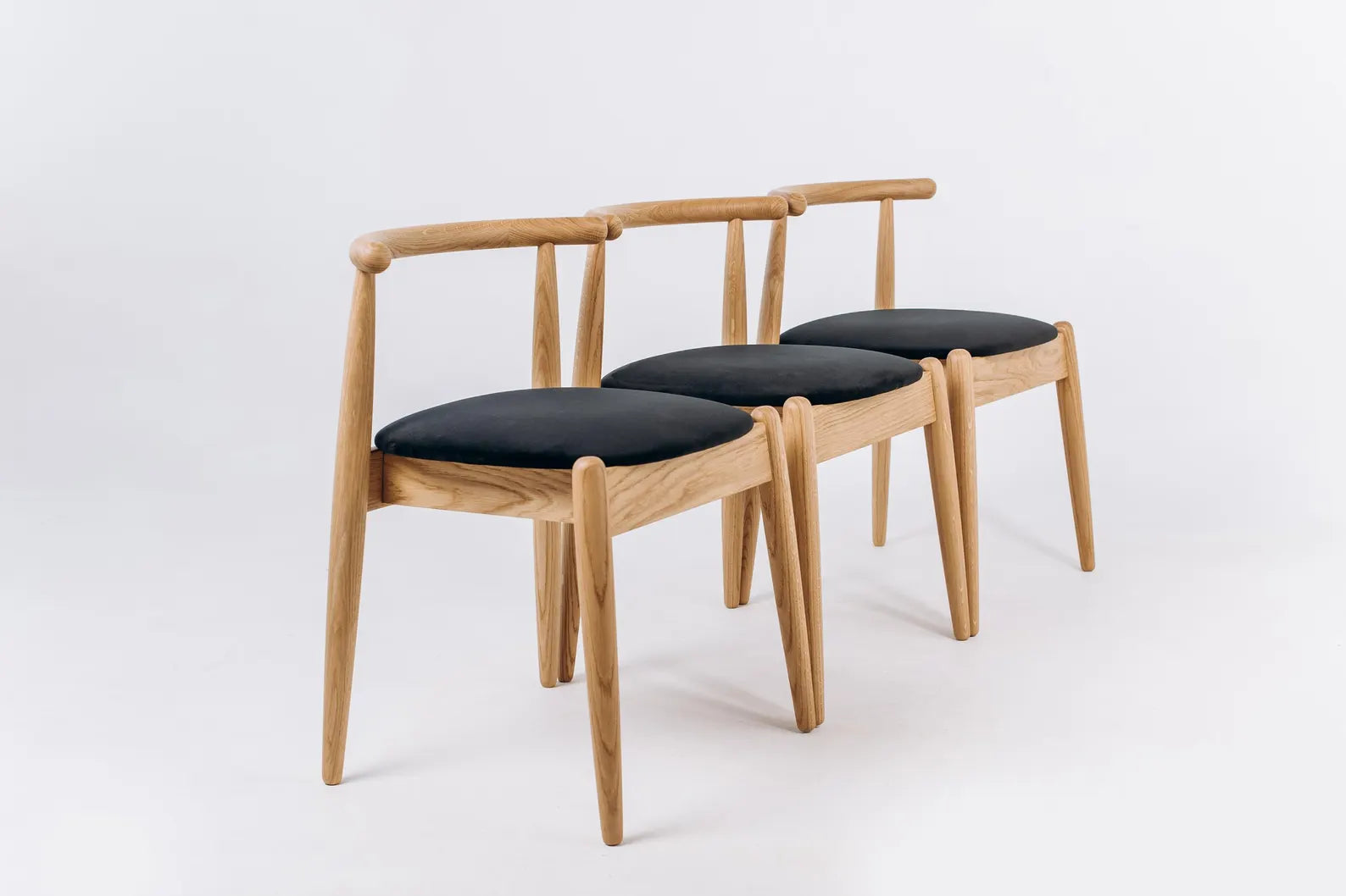 Modern Scandinavian oak armchair for living room interior