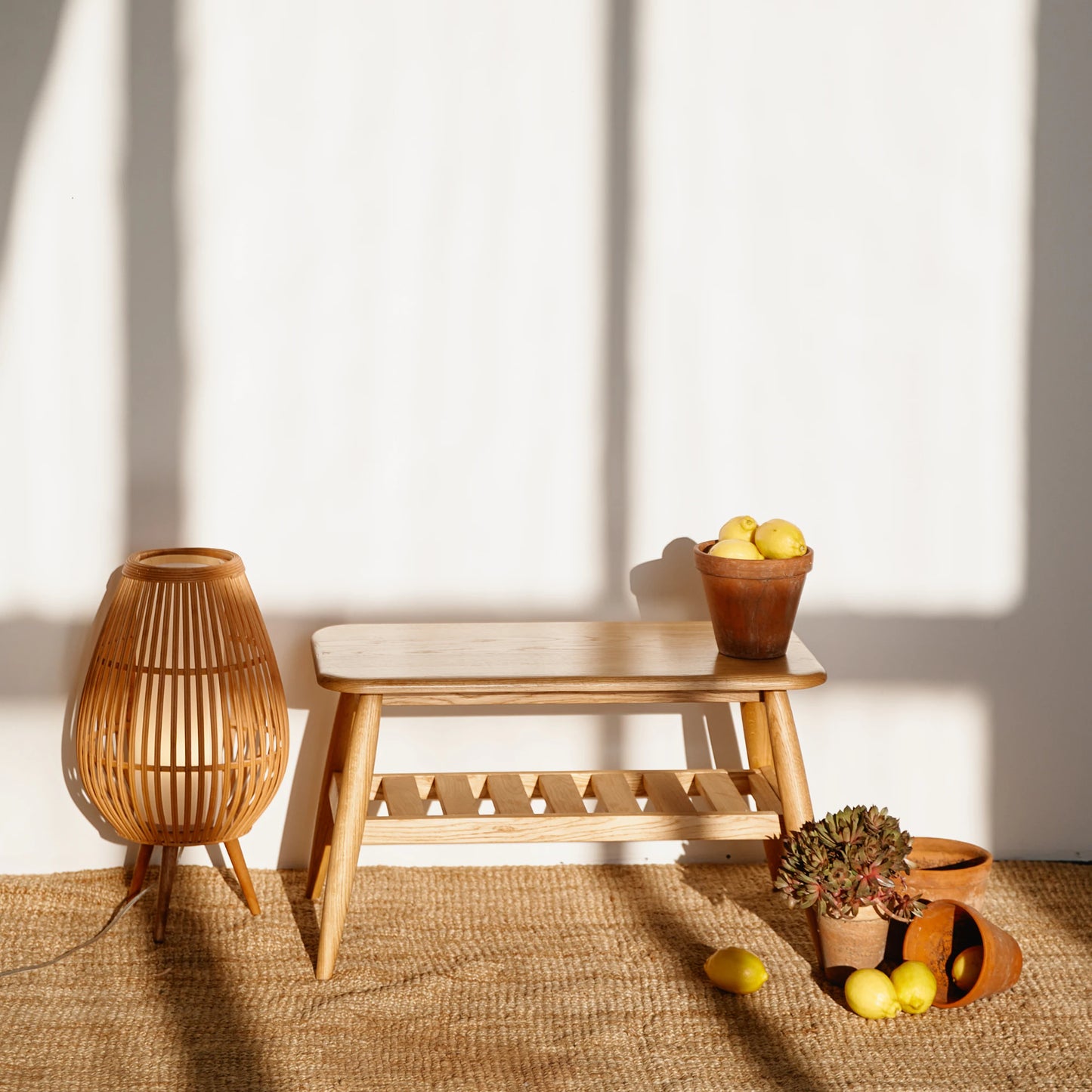 Handmade Solid Oak Bench with Shoe Shelf – Entryway Storage Furniture